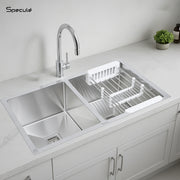 Handmade Double Bowl Kitchen Sink (37 x 18 x 10 Inches) - by Specule